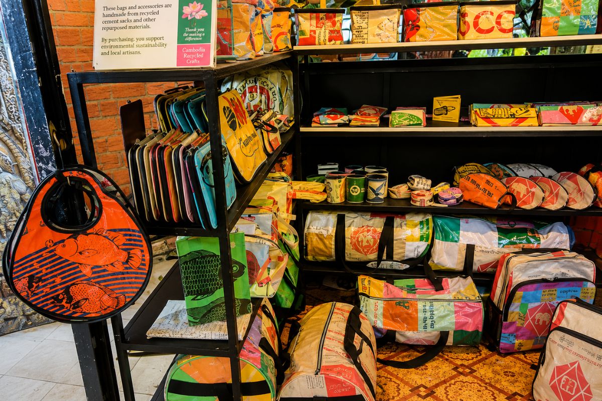 Recycled bags in Siem Reap